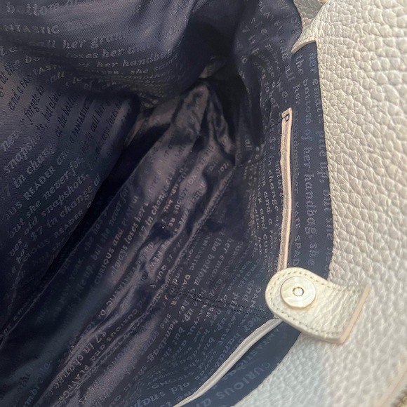 👜 💙 Kate Spade Cameron Navy & Almond Satchel | Two-Tone Pebbled Leather - Picture 4 of 16